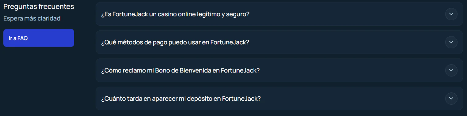 FortuneJack Casino servicio de atención al cliente